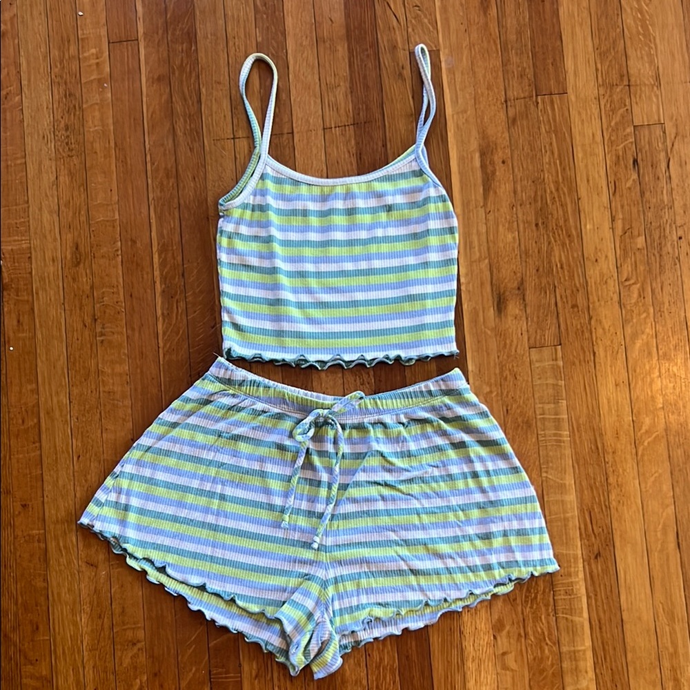 Green and Blue Striped Set